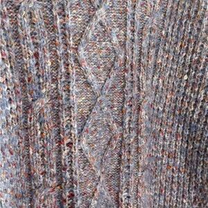 Dear John Multicolor Purple Cable Knit Sweater NEW NWOT